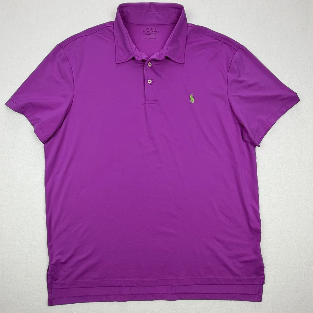 Polo Ralph Lauren Performance Mens XL Purple Short Sleeve Golf Polo Shirt